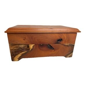 Handcrafted Natural Live-Edge Cedar Chest & Jewelry Box Organizer Keepsake Hold